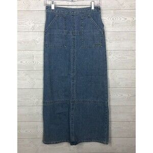 Vintage 1990s Glo Juniors Girls Size 3 Denim Jean Long Maxi Skirt 100% Cotton
